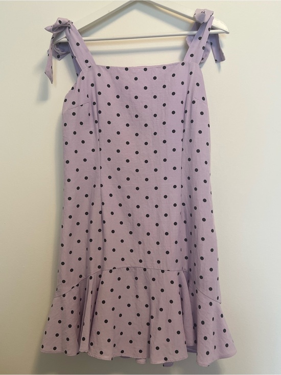 Tussah Dresses & Skirts - Lilac Polka Dot Tie-Shoulder Midi Dress | Retro | Ruffle Hem